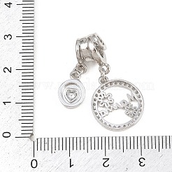 Muttertagsanhänger aus Messing mit Mikropflaster und klaren Zirkonia&nbsp;KK-H268-06P-02