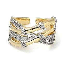 Anillos de dedo con circonita cúbica micro pavé de latón chapado en rack para mujer&nbsp;RJEW-C114-16H-G
