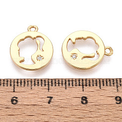 Pendentifs en laiton zircon cubique transparent&nbsp;KK-T078-09G-01
