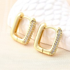 Messing Micro Pave klare Zirkonia Creolen&nbsp;EJEW-Z121-10G