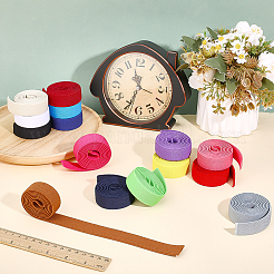 15 Stück 15 Farben flache elastische Polyesterschnur&nbsp;SRIB-ME0001-20A