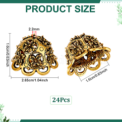 24 pz tappi di perline in lega di stile tibetano&nbsp;TIBE-PH0002-63AG