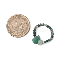 Ringe aus Perlen aus natürlichem Moosachat&nbsp;RJEW-TA00191-02