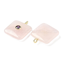 Pendentifs de quartz rose naturel&nbsp;G-H318-02G-03