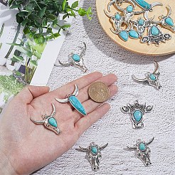 16 Stück 8 Stile gefärbte synthetische türkise Anhänger&nbsp;FIND-ME0003-28