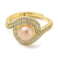 Anello regolabile in conchiglia naturale&nbsp;RJEW-H220-22G
