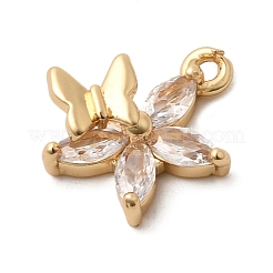Pendentifs en laiton zircon cubique transparent&nbsp;ZIRC-F146-05B-G