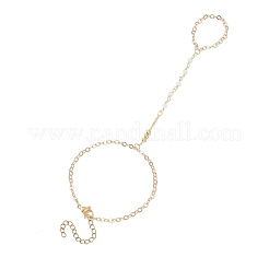 Bracelets en laiton faits à la main avec maillons en verre à facettes pour femmes&nbsp;BJEW-JB11773