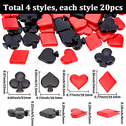 80 Stück 4 Arten undurchsichtige Harz Cabochons&nbsp;RESI-SC0006-63