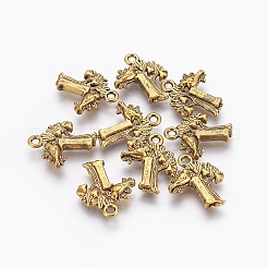 Tibetischer stil Aluminium Anhänger & Charms&nbsp;LS-TIBEP-GC140-AG-RS