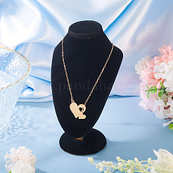 1 Stück 302 Edelstahl Herz Puzzle Anhänger Kabel Kette Lasso y Halsketten für Frauen&nbsp;NJEW-TADJ0001-01KCG