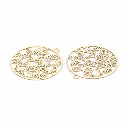 Colgantes de filigrana de acero inoxidable chapado en rack 201&nbsp;STAS-T057-50G