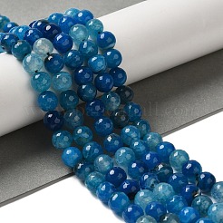 Brins de perles d'agate de veines de dragon naturelles teintes et chauffées&nbsp;G-P539-A01-17