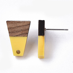 Accessoires de boucles d'oreilles en résine et bois de noyer&nbsp;MAK-N032-001A-B02