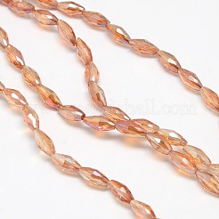 Galvanisieren Kristallglas Reis Perlen Stränge&nbsp;EGLA-F042-A01