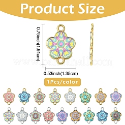 9 pièces 9 couleurs alliage émail connecteur breloques&nbsp;FIND-YW0008-60G