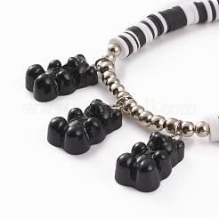 Bracciali elasticizzati con perline di argilla polimerica heishi&nbsp;BJEW-JB05767-03