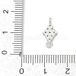 Ciondoli connettore in ottone con micro pavé di zirconi chiari&nbsp;LS-KK-Z094-08P-03