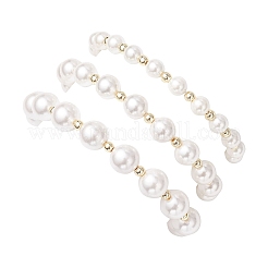 3 bracelet extensible en perles rondes de coquillage pour femmes&nbsp;BJEW-JB11998