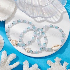 3 Stück 3 Stile runde Stretch-Armband-Sets aus Acryl und Glasperlen&nbsp;BJEW-JB10730-02