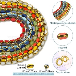 2 brin de perles de verre de couleur opaque électrolytique&nbsp;EGLA-YW0005-26A