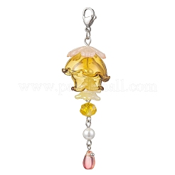 3 pz di decorazioni con pendenti in vetro e perle di conchiglia di medusa&nbsp;HJEW-TA00436
