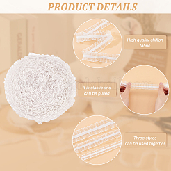 15 yard 3 styles de bordure en dentelle élastique en mousseline plissée&nbsp;OCOR-FG0001-77