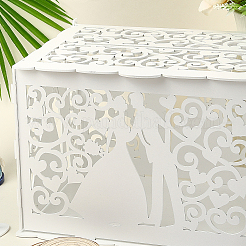 Hucha de madera para bodas con letrero&nbsp;DJEW-WH20011-001B