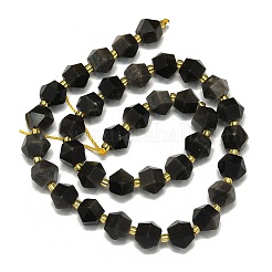 Natürliche silberne Obsidianperlenstränge&nbsp;G-I376-A31-01