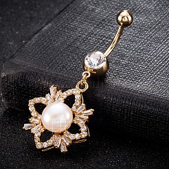Ring aus Zirkonia und Perlmutt aus Messing&nbsp;AJEW-EE0004-05