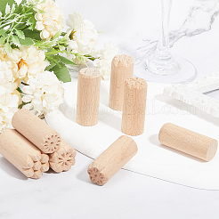 12 Stück 12 Arten runde Holzformen für traditionellen chinesischen Mondkuchen&nbsp;AJEW-CA0004-24