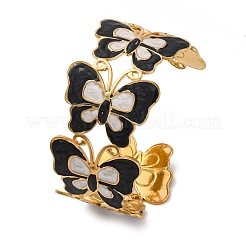 Braccialetti con polsino smaltato in acciaio inossidabile 304 per donna&nbsp;BJEW-P347-01G-C