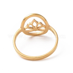 Anillo de acero inoxidable con forma de corona ovalada y revestimiento iónico (IP) 201&nbsp;RJEW-J051-06G