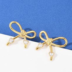 Boucles d'oreilles à tige en acier inoxydable 304 avec strass en cristal&nbsp;EJEW-G423-25G