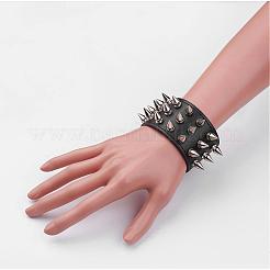 Punk-Rock-Stil Rindsleder Nietenarmbänder&nbsp;BJEW-D438-14