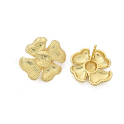 Messing-Blumen-Ohrstecker&nbsp;EJEW-R016-17G