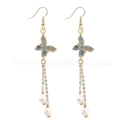 Ensemble de bijoux en zircone cubique micro pavé en laiton papillon&nbsp;SJEW-JS01124