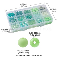 375pcs 15 styles de perles acryliques&nbsp;MACR-YW0002-59B