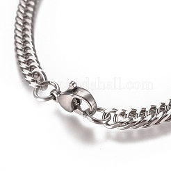 Pulseras de cadena de eslabones cubanos para hombre resistentes al deslustre&nbsp;BJEW-E369-15C