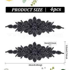 4 Stück Blumenapplikation aus Glaskristall-Strass&nbsp;DIY-FG0010-15