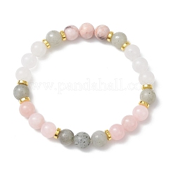 Pulseras elásticas para mujer con cuentas de jade mashan natural&nbsp;BJEW-JB12831