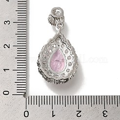 Tropfenförmiger Anhänger aus Messing mit Mikropflaster und Zirkonia&nbsp;KK-H485-20P-02