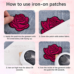 36 Stück 18 Stile Rosenform Stoff zum Aufbügeln bestickter Patches&nbsp;DIY-CY0001-21