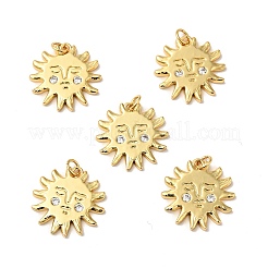 Ciondoli in ottone con placcatura a cremagliera con micro pavé di zirconi chiari&nbsp;KK-H431-23G