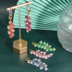 10 pz 5 colori decorazioni pendenti in vetro a forma di fiore di tromba&nbsp;HJEW-CA0001-45