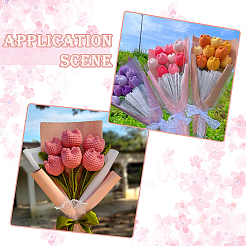 9 Stück 3 Farben Polyester mit Eisendraht künstliche Tulpenblume&nbsp;AJEW-SC0031-42A