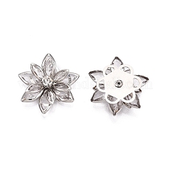Flache Cabochons aus Acryl-Strass-Blüten&nbsp;X-RSB027-06