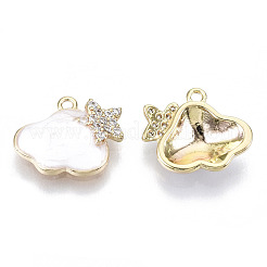 Charms in ottone con micro pavé di zirconi chiari&nbsp;KK-N232-134-NF