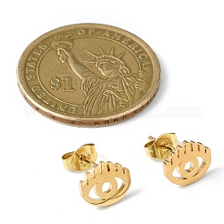 Ohrstecker-Sets aus 304 Edelstahl mit Mikropavé und Zirkonia für Damen&nbsp;EJEW-B112-01G-02