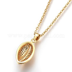 Collana con pendente in ottone con zirconia cubica&nbsp;NJEW-O108-04G